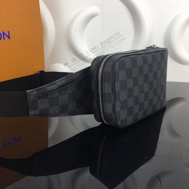 lv新款包包 路易威登GERONIMOS腰包/肩包 男女適用 lv男女斜跨腰包 N51994黑格  ydh3945